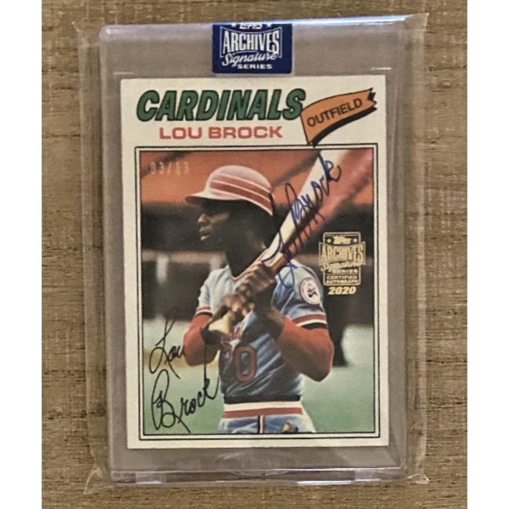 LOU‎ BROCK 2020 Topps Archives Signature Series Auto 1977 Topps